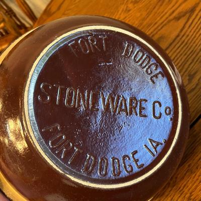 Brown Crock Bowl Fort Dodge Pottery
