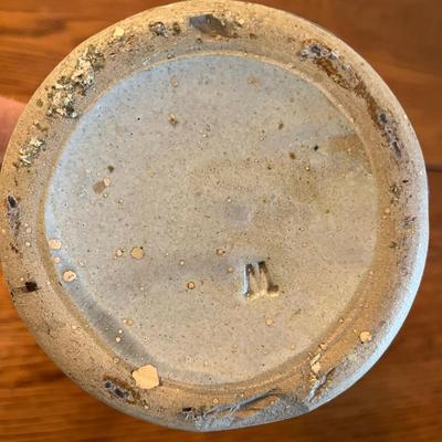 Old Sleepy Eye Blue on White Crock