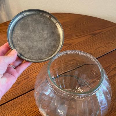 Antique Sugar jar on Wire rack