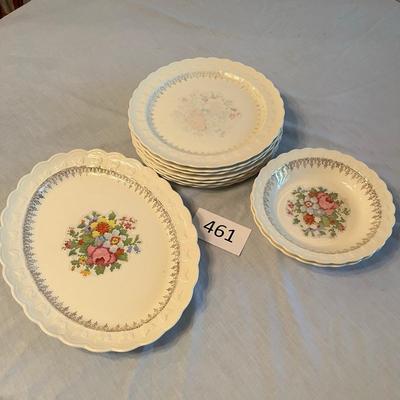 Dinnerware Grouping Cross Stitch Flowers pattern