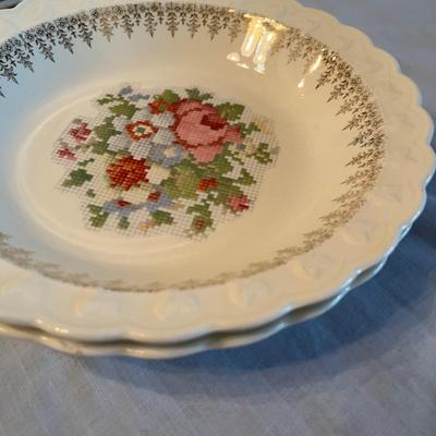 Dinnerware Grouping Cross Stitch Flowers pattern