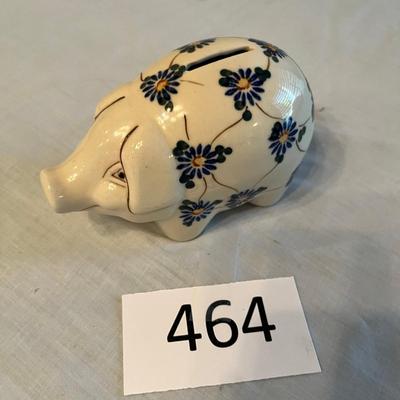 Poland Pottery Pig Bank