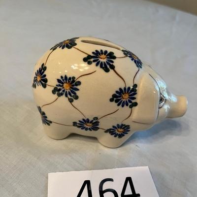 Poland Pottery Pig Bank