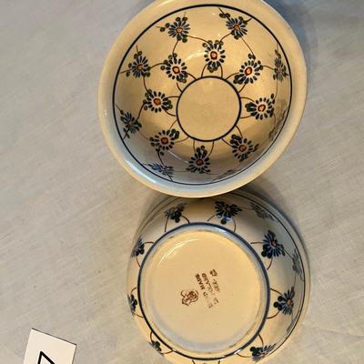 Poland Pottery Two soup bowls