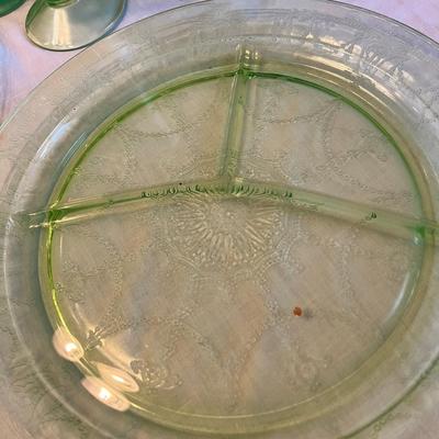 Green Depression Lot Uranium Glass