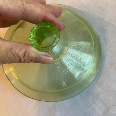 CAMEO Depression Glass Cookie Jar Uranium Glass