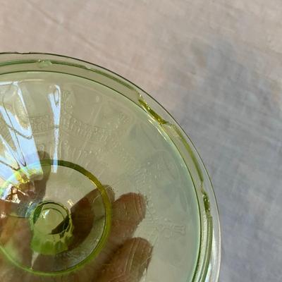 CAMEO Depression Glass Cookie Jar Uranium Glass