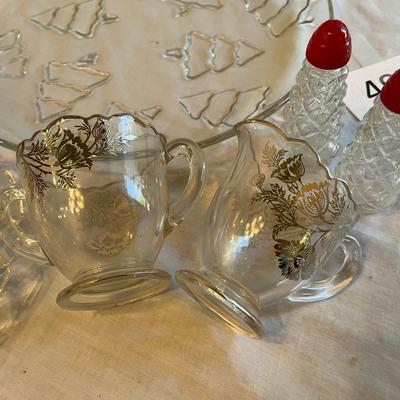 Lot of Misc Crystal Glassware Waffle Butter Dish