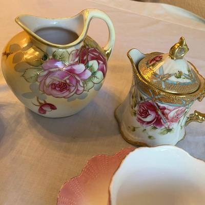 Lot of Hand Painted & Gilded pottery