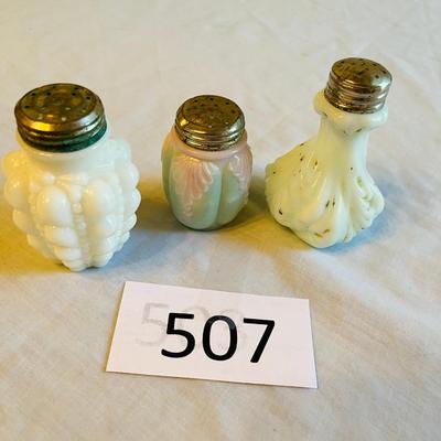 Victorian Milk Glass Salt Shakers