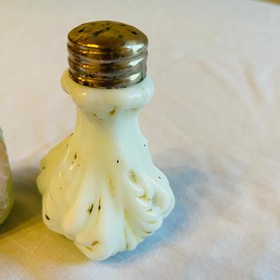 Victorian Milk Glass Salt Shakers