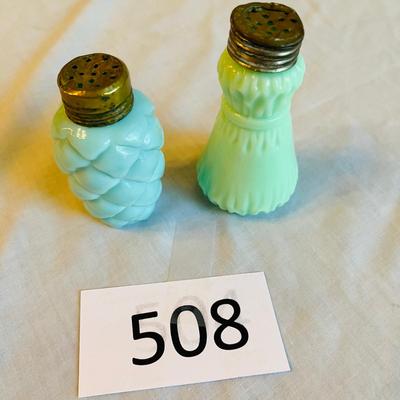 Green Jadite Color Victorian Shakers