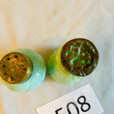 Green Jadite Color Victorian Shakers