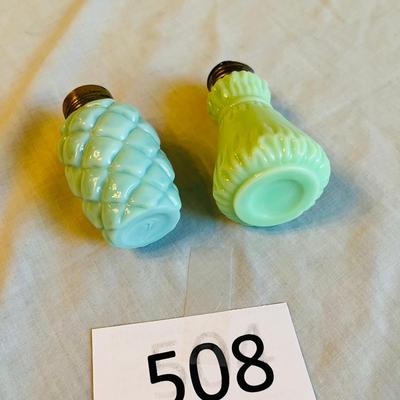 Green Jadite Color Victorian Shakers