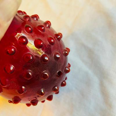 Ruby Hobnail Vase