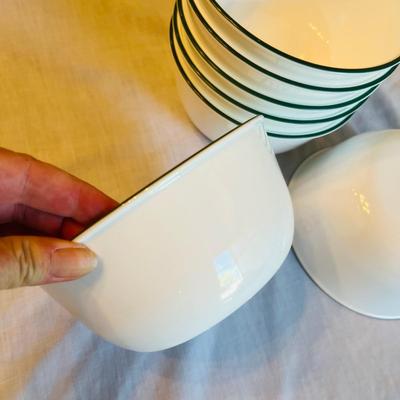 Stack of Corelle ware Deep soup bowls