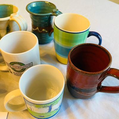 Lot of 8 Coffee Mugs Poland Pottery & Artist Pottery