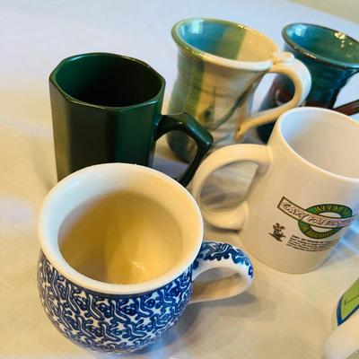 Lot of 8 Coffee Mugs Poland Pottery & Artist Pottery