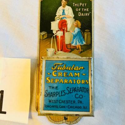Cream Seporator Advertising Tin Match Box holder  RARE