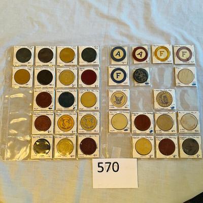 Antique Poker Chips Pressed Board