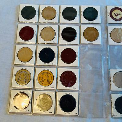 Antique Poker Chips Pressed Board