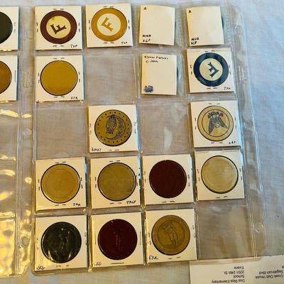 Antique Poker Chips Pressed Board