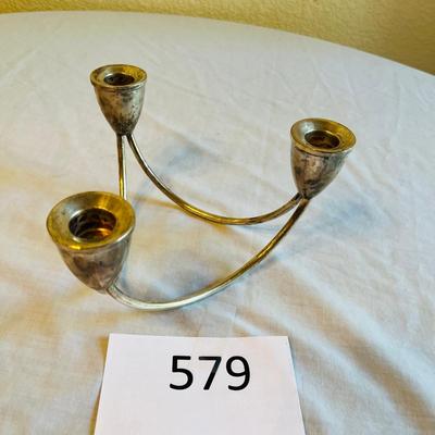 Douchin 3 light Candle Stick STERLING SILVER weighted.