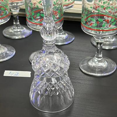 6 Vintage 1987 Arby's Christmas Holly Berry Glasses Wine and Crystal Bell