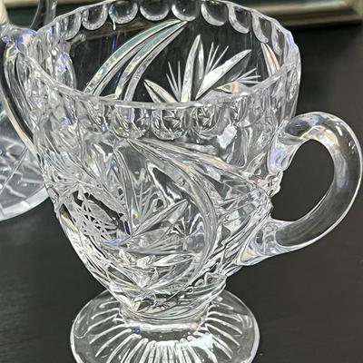Christmas Bowl, Oil Holder, Vintage Figurine and Crystal Creamer