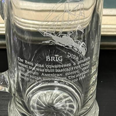 Vintage Long John Silvers Etched Glass Mug