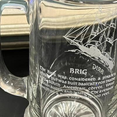 Vintage Long John Silvers Etched Glass Mug