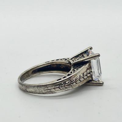 LOT 5: Diamonique CZ & Sterling Silver Ring - Size 6