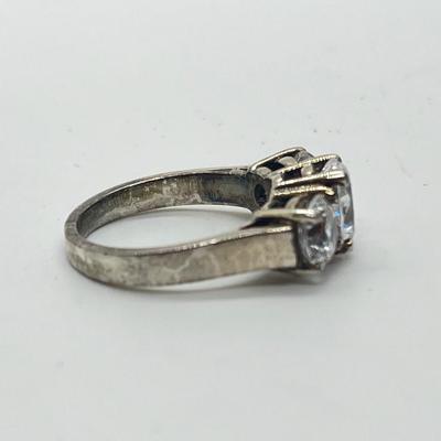 LOT 6: Sterling Silver Diamonique CZ Size 6 Ring