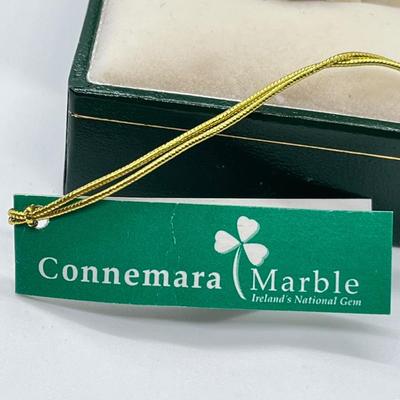 LOT 15: Connemara Marble and Sterling Silver Irish Heart Size 6 Ring