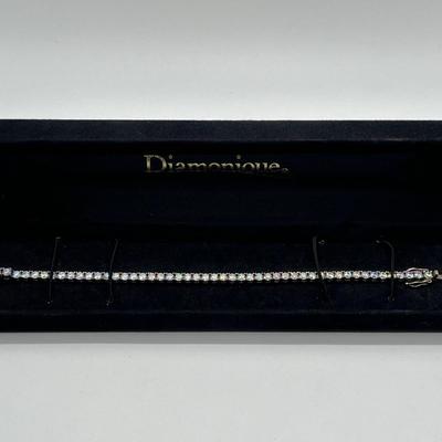 LOT 16: Diamonique CZ Sterling Silver 7-1/2" Tennis Bracelet