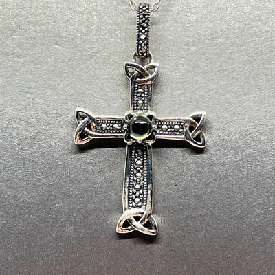 LOT 17: Sterling Celtic Cross Pendant Made in Ireland on 18