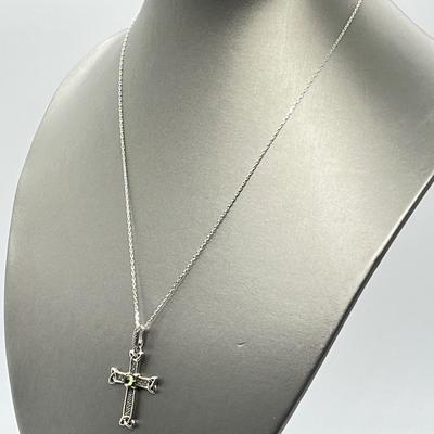 LOT 17: Sterling Celtic Cross Pendant Made in Ireland on 18" Silver Chain