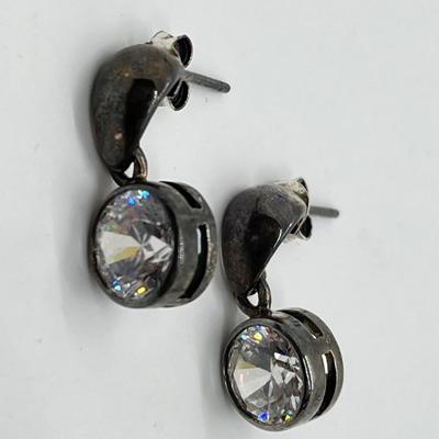 LOT 20: Diamonique CZ Sterling Silver Pierced Earrings