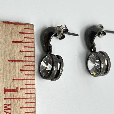 LOT 20: Diamonique CZ Sterling Silver Pierced Earrings