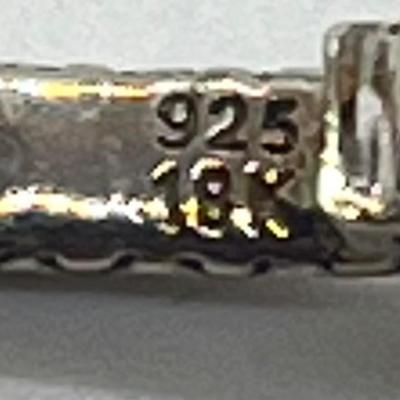 LOT 30: Barbara Bixby Gemstone Key Enhancer/Pendant - Sterling Silver & 18K Gold - Blue Topaz