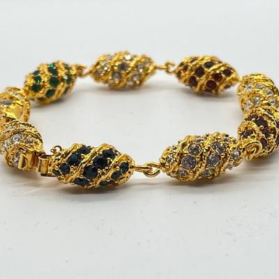 LOT 40: Jaqueline Kennedy Reproduction Royal Color Bracelet - 7-1/4" - 8-1/4"