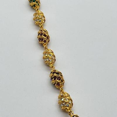 LOT 40: Jaqueline Kennedy Reproduction Royal Color Bracelet - 7-1/4" - 8-1/4"