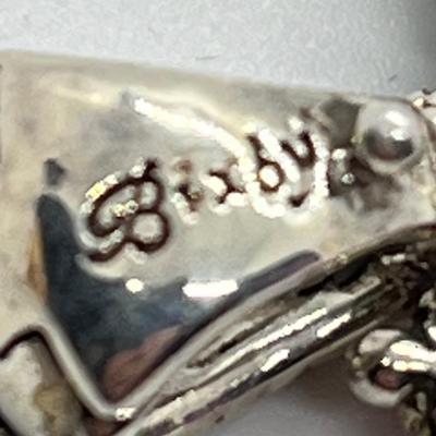 LOT 43: Barbara Bixby Sterling Silver & 18K Gold Gemstone Om Enhancer/Pendant