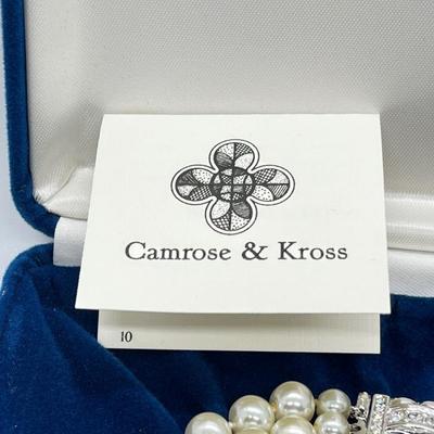 LOT 57: Jaqueline Kennedy 17" Triple Strand Simulated Pearl Necklace