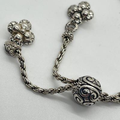 LOT 61: Barbara Bixby Sterling Silver  & 18K Gold 30" Adjustable Necklace