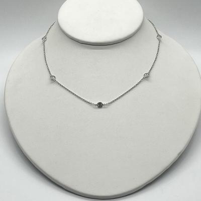 LOT 63: Epiphany Platinum-Clad Sterling Diamonique By The Yard 3.5 ct tw 16" Necklace