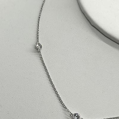 LOT 63: Epiphany Platinum-Clad Sterling Diamonique By The Yard 3.5 ct tw 16