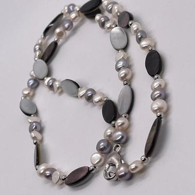 LOT 79: Honora Sterling Silver, Mother-Of-Pearl and Cultured Freshwater Pearl 24: Necklace