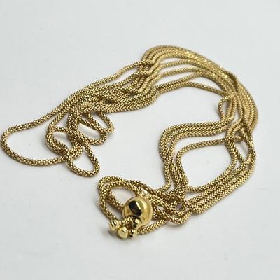 LOT 90: Vicenza Gold Vermeil on Sterling Silver 40" Double-Strand Adjustable Necklace