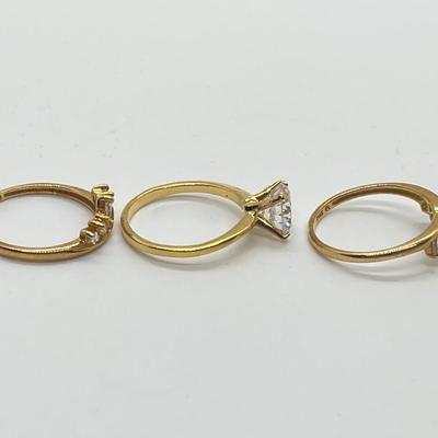 LOT 97: Three 14K Gold Stacking Rings - Size 7 - 5.72 grams total weight